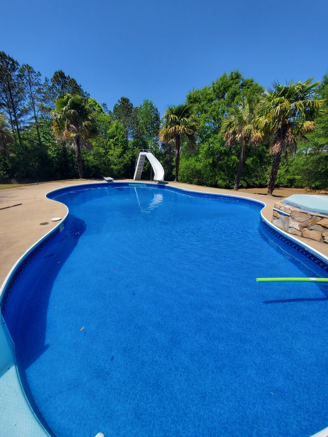 Crystal clear pool after cleanup