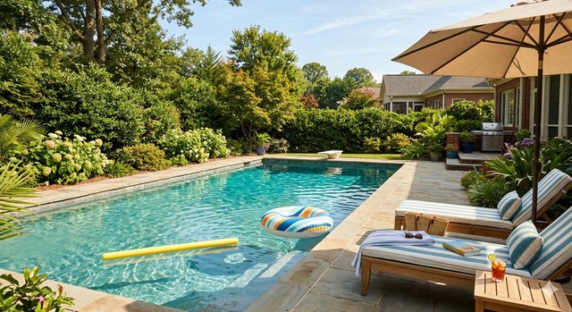 Relaxing pool day
